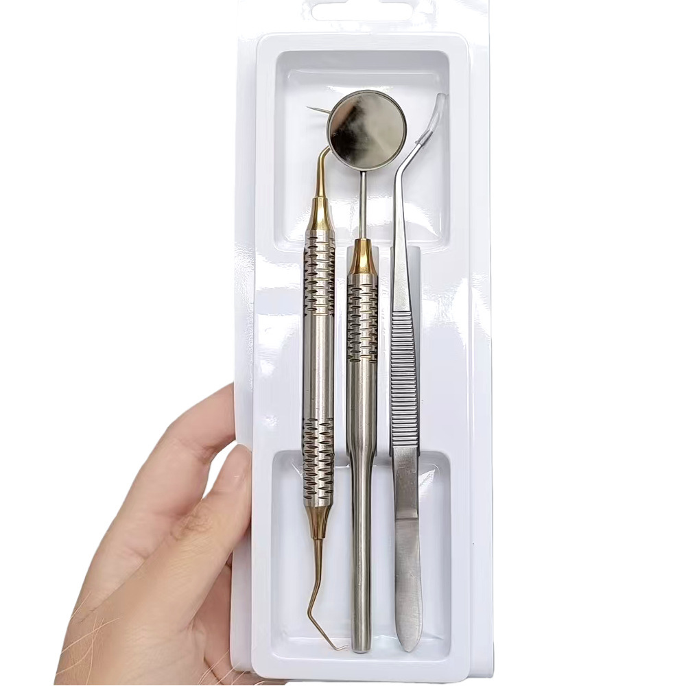 Dental Black & Gold 3Pcs Stain - Dental Mirror Probe review and price